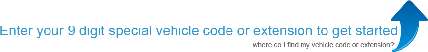Please enter your 9-digit Special Vehicle Code to get started!